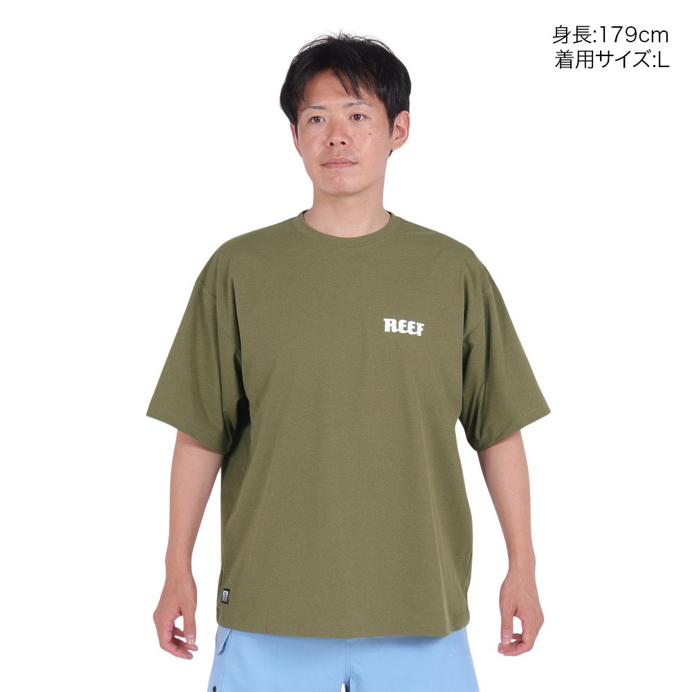 リーフ（REEF）（メンズ）ラッシュガード 半袖 ロゴ ラッシュ半袖Tシャツ RFTEM2321-OLV
