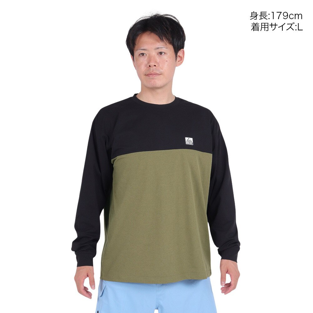 リーフ（REEF）（メンズ）ラッシュガード 長袖 BICOLOR ラッシュ長袖Tシャツ RFTEM2421-OLV