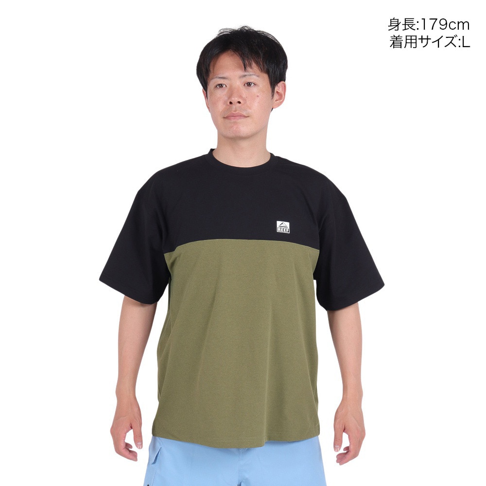 リーフ（REEF）（メンズ）ラッシュガード 半袖 BICOLOR ラッシュ半袖Tシャツ RFTEM2422-OLV
