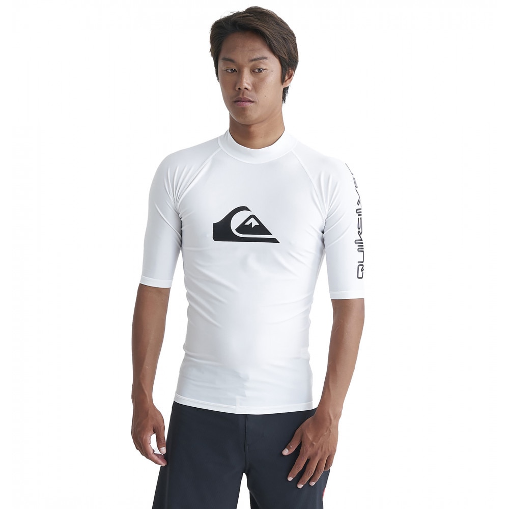 クイックシルバー（Quiksilver）（メンズ）ラッシュガード 半袖 UVカット 速乾 ALL TIME SR 24SP QLY241022 WHT