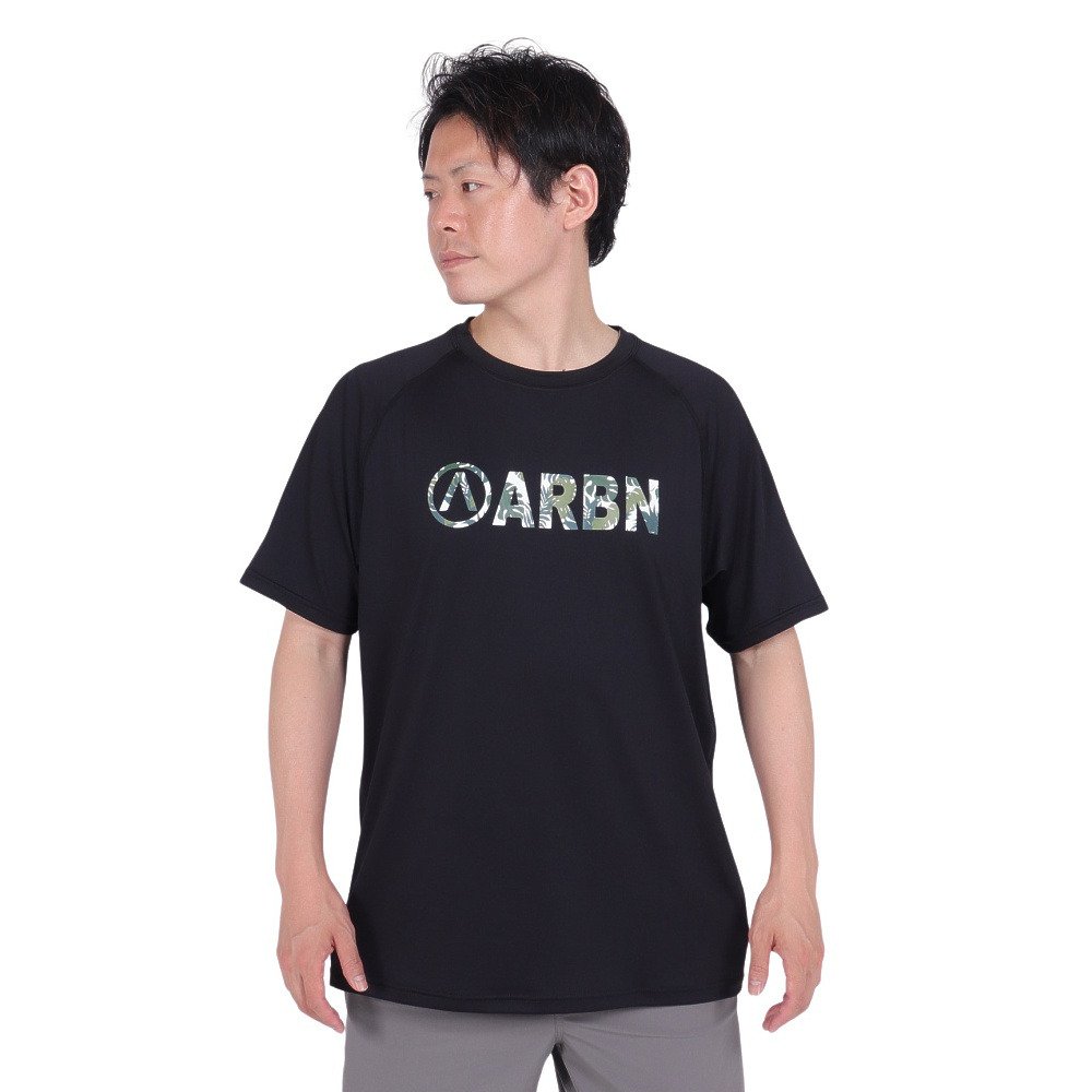 エアボーン（ARBN）（メンズ）ラッシュガード 半袖 Tシャツ AB24SSM-APP0904BLK