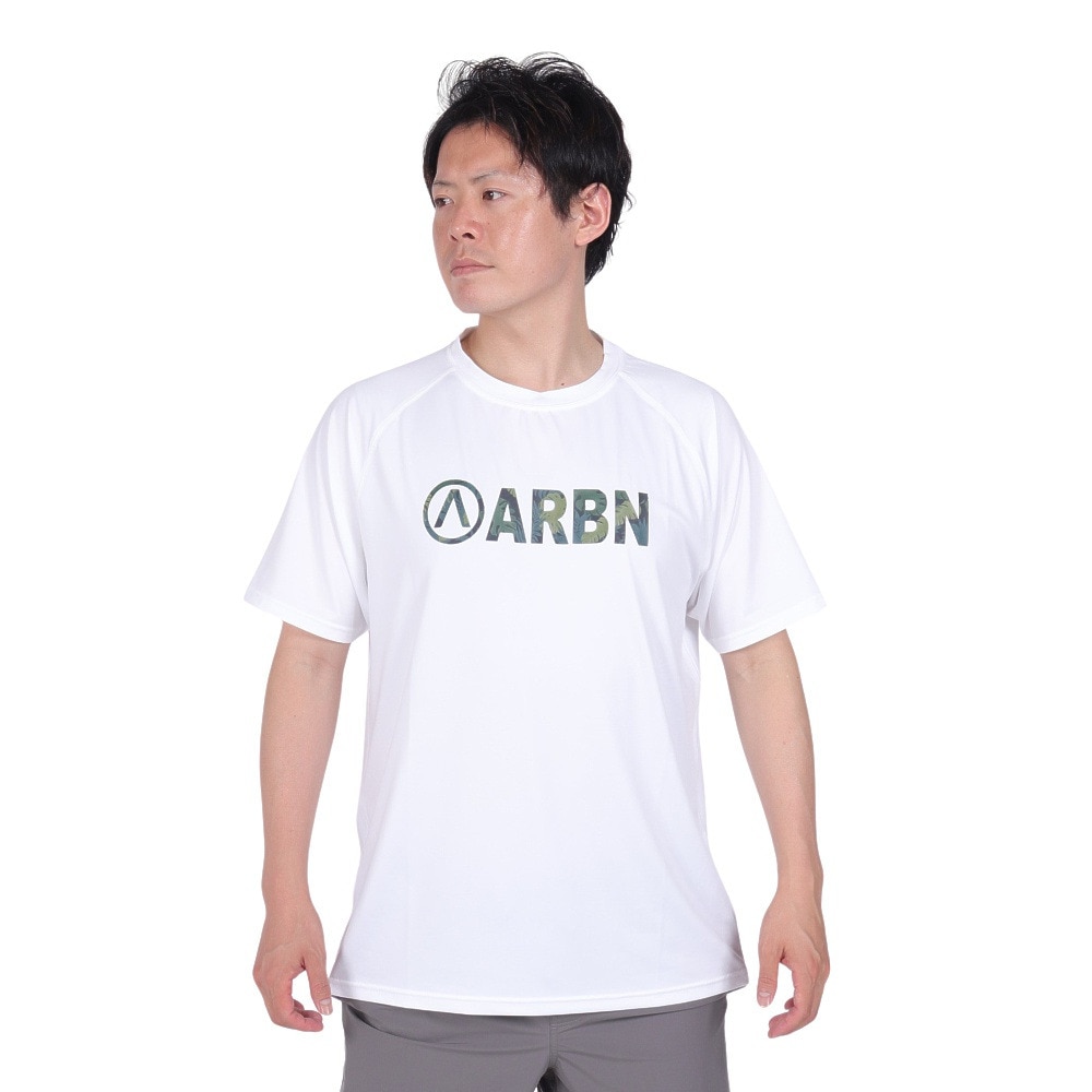 エアボーン（ARBN）（メンズ）ラッシュガード 半袖 Tシャツ AB24SSM-APP0904WHT