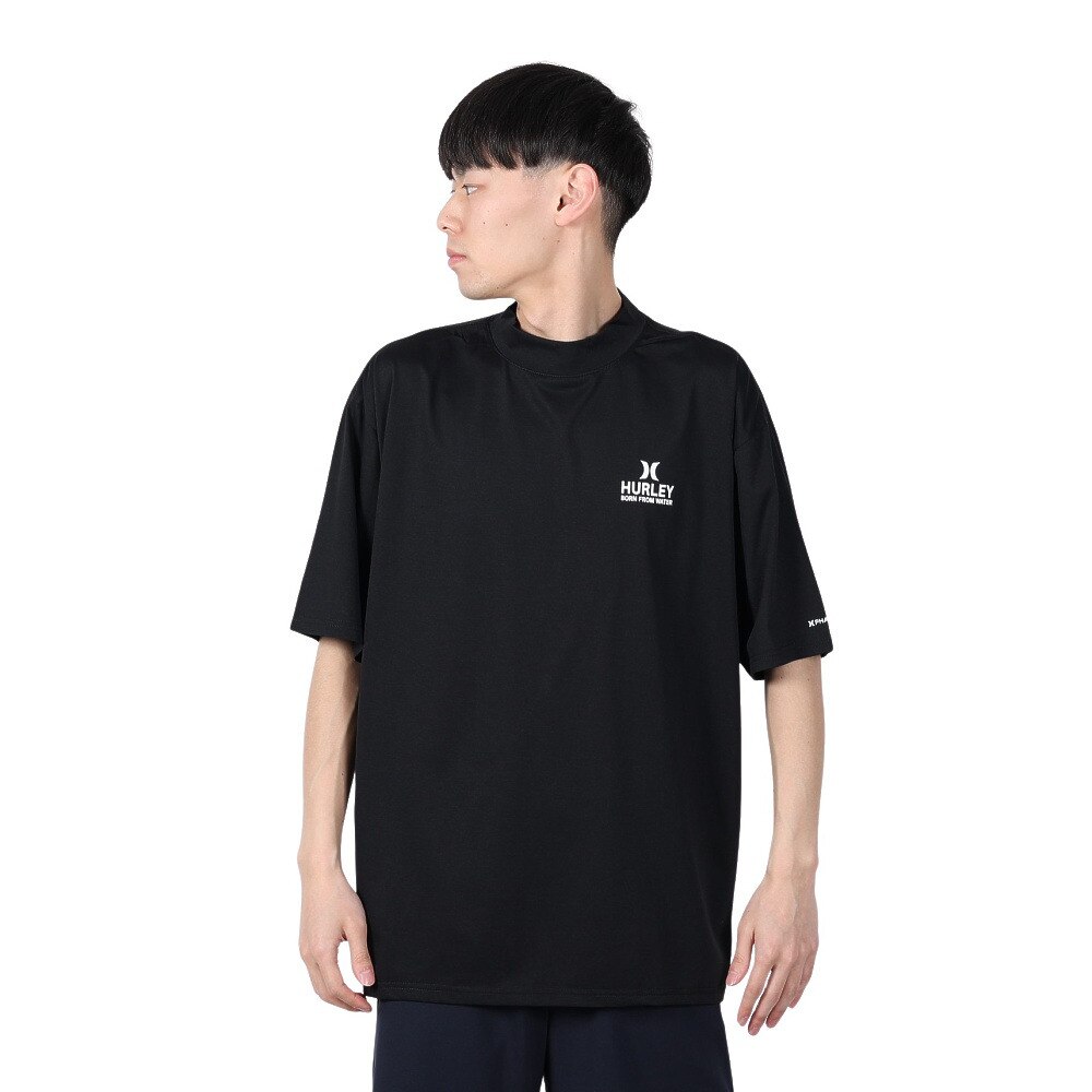 ハーレー（HURLEY）（メンズ）ラッシュガード 半袖 OVRSZD CAL MOCK 半袖Tシャツ 24 MUT2411030-BLK