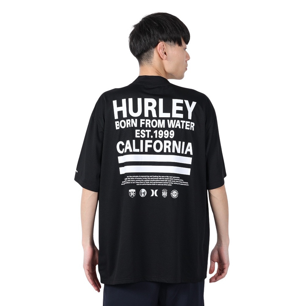 ハーレー（HURLEY）（メンズ）ラッシュガード 半袖 OVRSZD CAL MOCK 半袖Tシャツ 24 MUT2411030-BLK