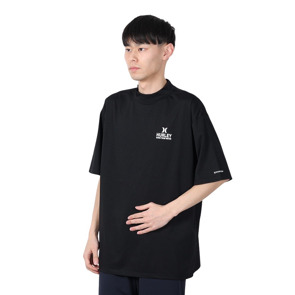 ハーレー（HURLEY）（メンズ）ラッシュガード 半袖 OVRSZD CAL MOCK 半袖Tシャツ 24 MUT2411030-BLK