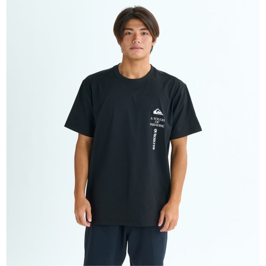 クイックシルバー（Quiksilver）（メンズ）ラッシュガード VERTICAL LOGO 半袖Tシャツ 25SUQLY252007BLK