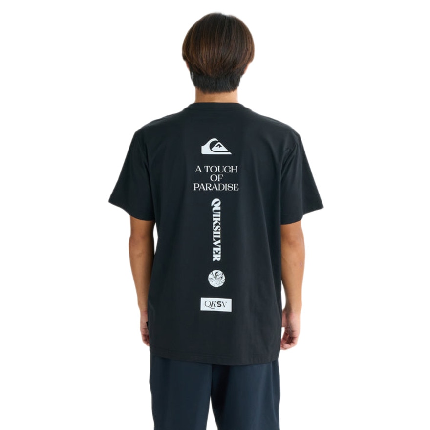 クイックシルバー（Quiksilver）（メンズ）ラッシュガード VERTICAL LOGO 半袖Tシャツ 25SUQLY252007BLK