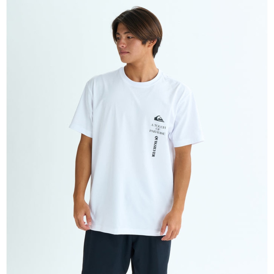 クイックシルバー（Quiksilver）（メンズ）ラッシュガード VERTICAL LOGO 半袖Tシャツ 25SUQLY252007WHT