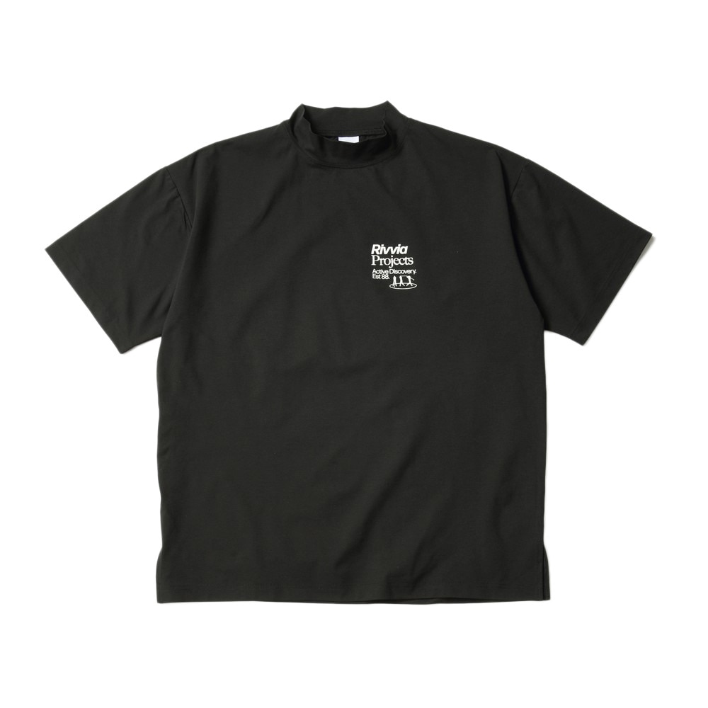 リヴィアプロジェクツ（Rivvia Projects）（メンズ）ラッシュガード 半袖Tシャツ モックネック RQ2-W07-BLK