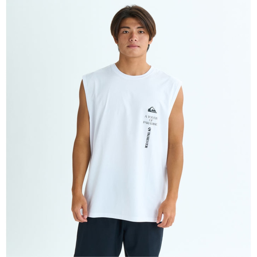 クイックシルバー（Quiksilver）（メンズ）ラッシュガード VERTICAL LOGO ノースリーブシャツ 25SUQLY252017WHT
