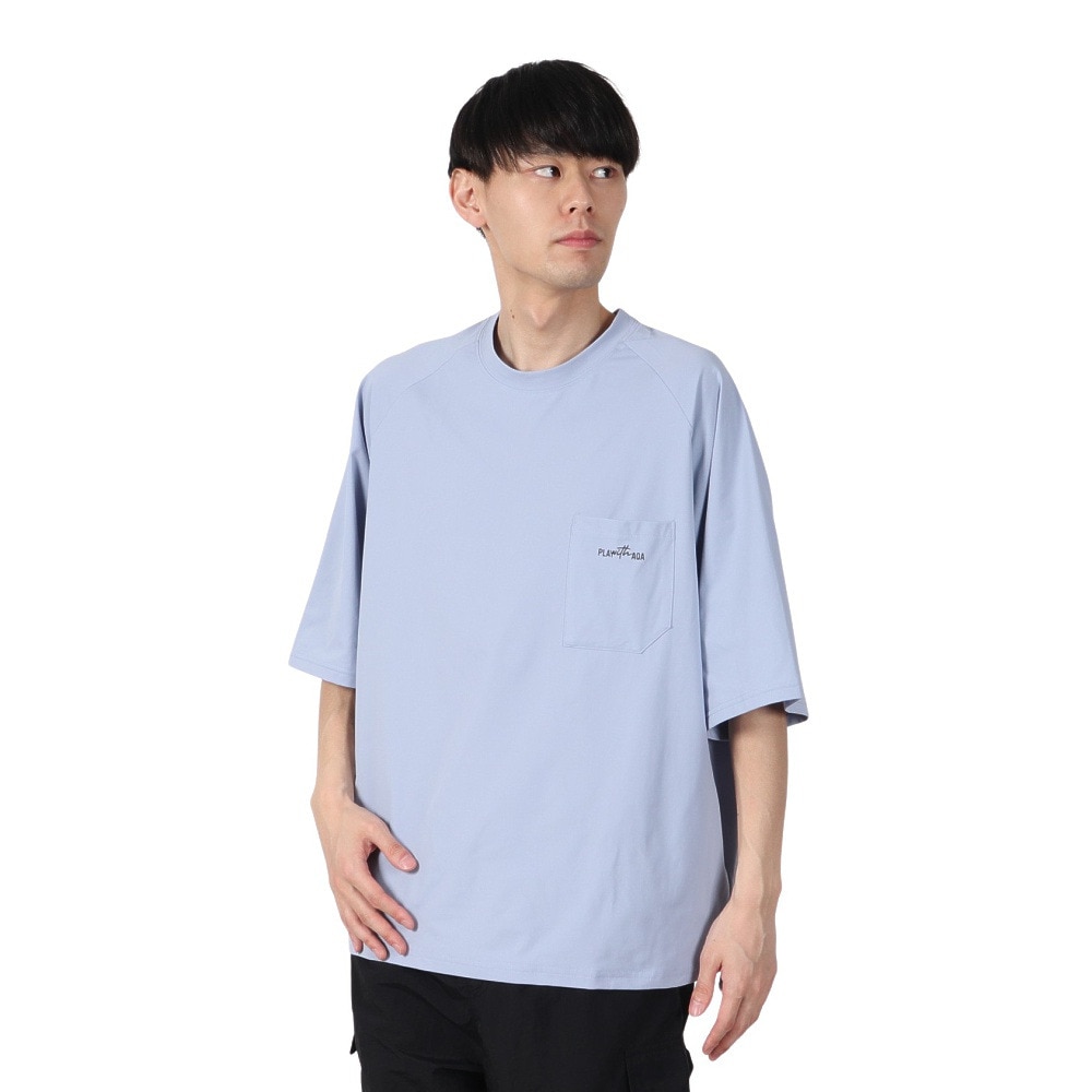 アクア（AQA）（メンズ）ラッシュガード 半袖 遮熱ラッシュ Tシャツ LLサイズ KW-4658 BU LL