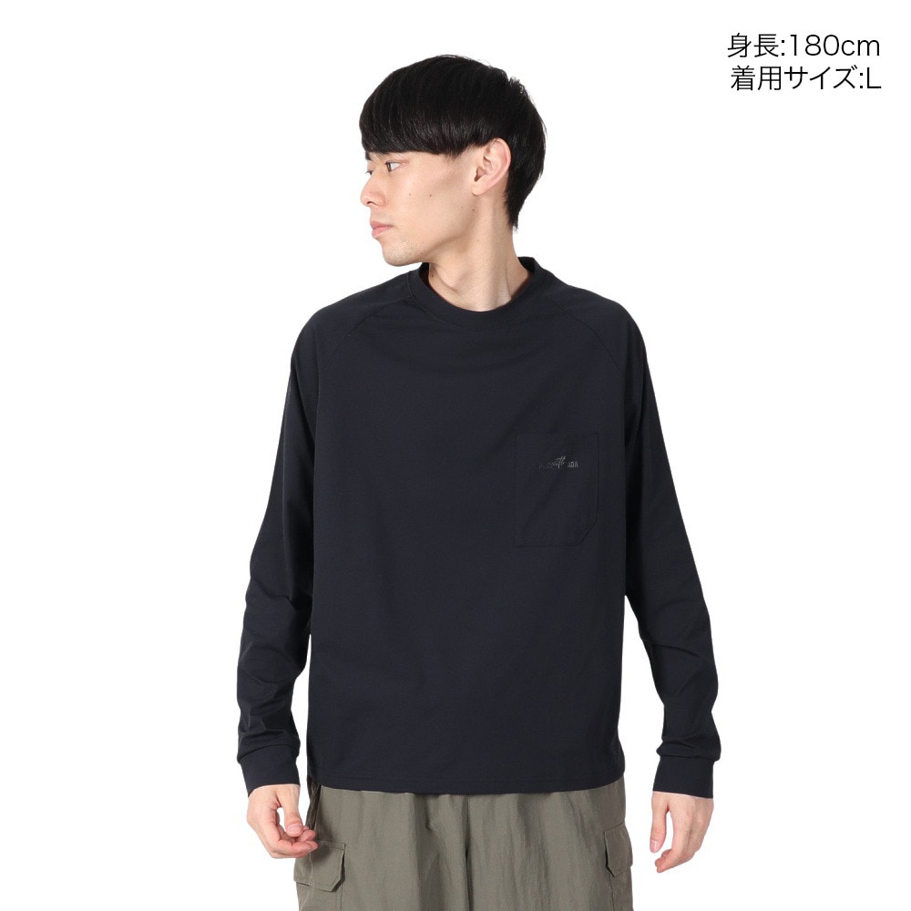 アクア（AQA）（メンズ）遮熱長袖ラッシュ Tシャツ Lサイズ KW-4683 BK L