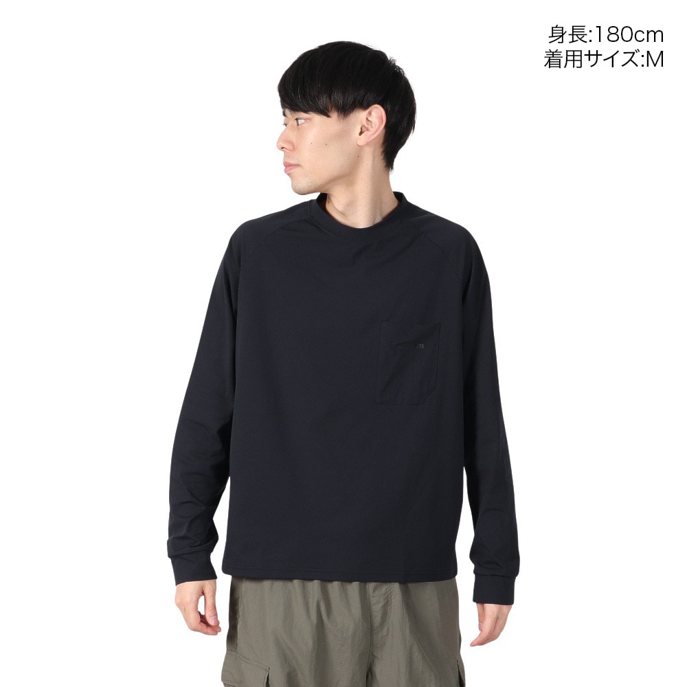 アクア（AQA）（メンズ）遮熱長袖ラッシュ Tシャツ Mサイズ KW-4683 BK M