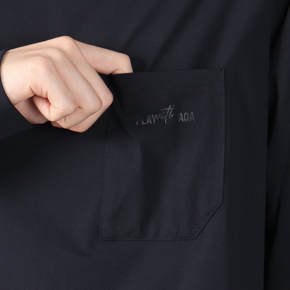 アクア（AQA）（メンズ）遮熱長袖ラッシュ Tシャツ Mサイズ KW-4683 BK M