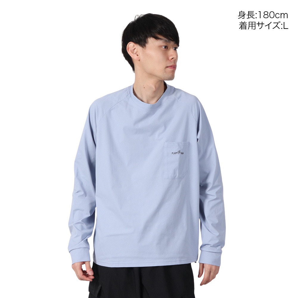 アクア（AQA）（メンズ）遮熱長袖ラッシュ Tシャツ Lサイズ KW-4683 BU L