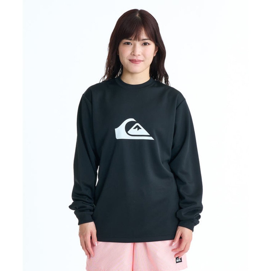 クイックシルバー（Quiksilver）（メンズ、レディース）ラッシュガード COMP ロゴ長袖サーフTシャツ 26SPQLY261013BLK