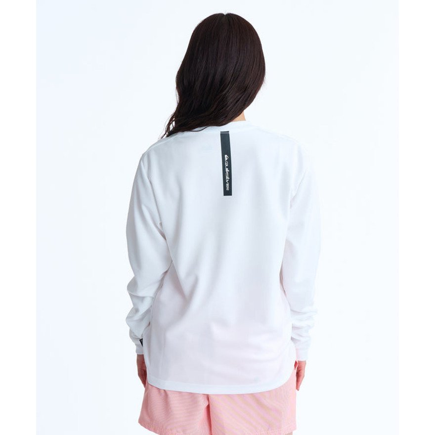 クイックシルバー（Quiksilver）（メンズ、レディース）ラッシュガード COMP ロゴ長袖サーフTシャツ 26SPQLY261013WHT