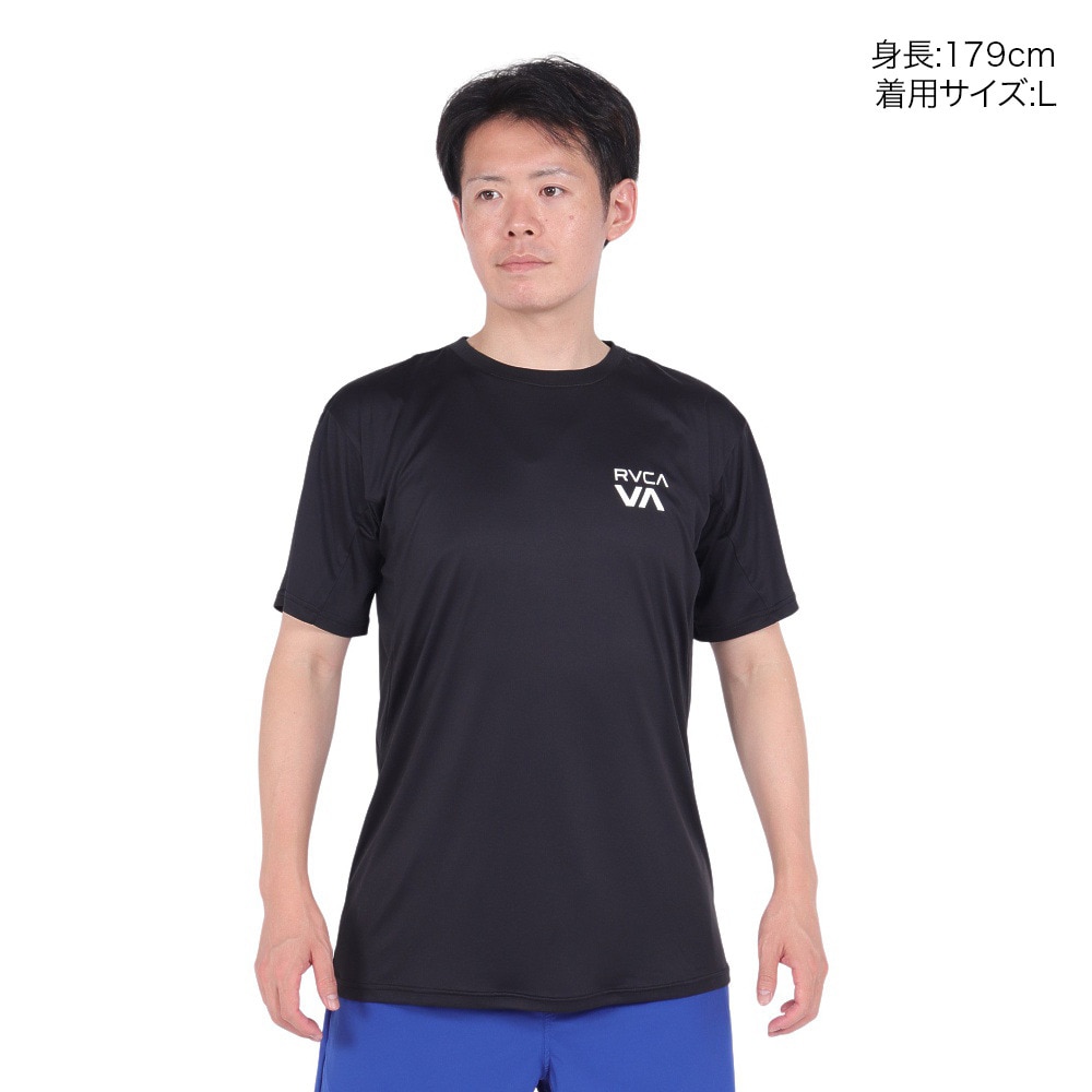 ルーカ（RVCA）（メンズ）ラッシュガード 半袖 Tシャツ 吸汗速乾 UVカット UPF50+ 紫外線対策 アウトドア スポーツ VENT TAPE BD041814 BLK