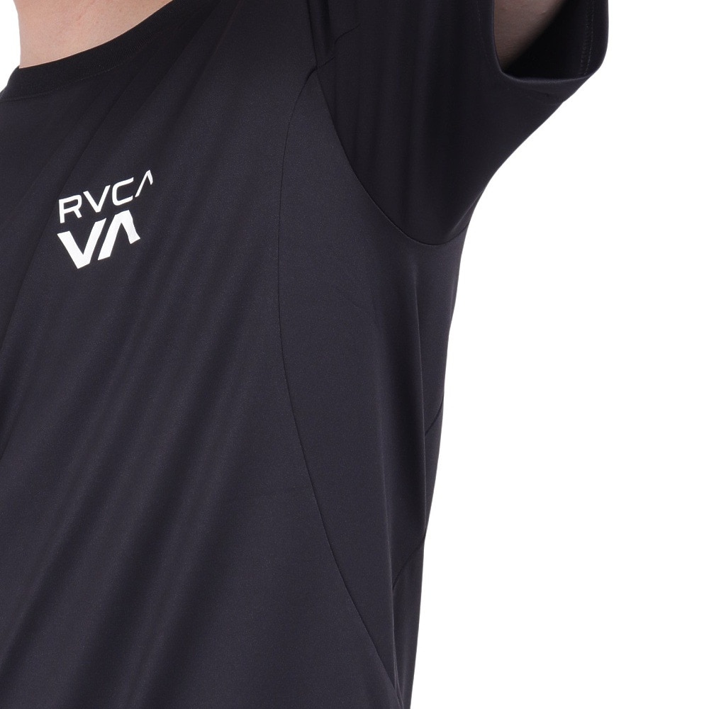 ルーカ（RVCA）（メンズ）ラッシュガード 半袖 Tシャツ 吸汗速乾 UVカット UPF50+ 紫外線対策 アウトドア スポーツ VENT TAPE BD041814 BLK