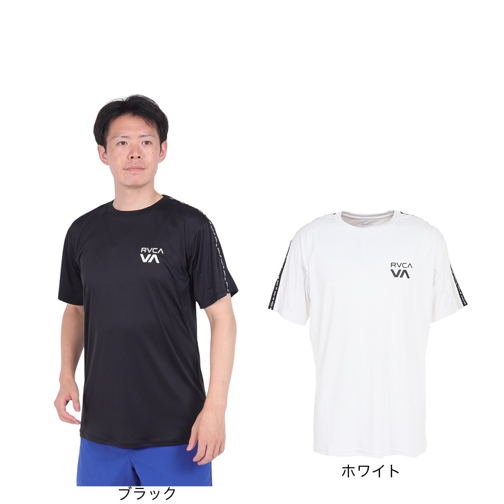 ルーカ（RVCA）（メンズ）ラッシュガード 半袖 Tシャツ 吸汗速乾 UVカット UPF50+ 紫外線対策 アウトドア スポーツ VENT TAPE BD041814 BLK