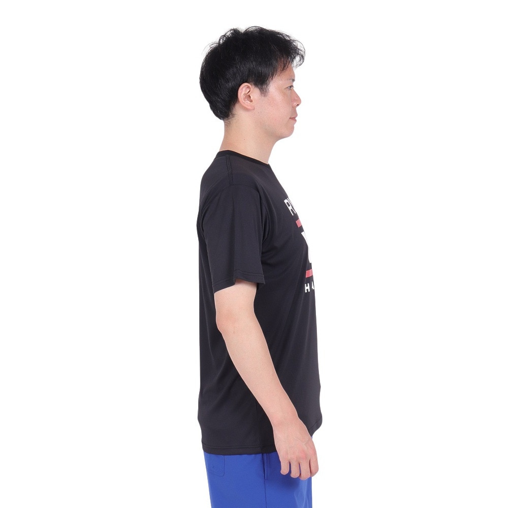 ルーカ（RVCA）（メンズ）ラッシュガード 半袖 Tシャツ 吸汗速乾 UVカット UPF50+ 紫外線対策 アウトドア スポーツ ISLAND RADIO ST BD041815 BLK