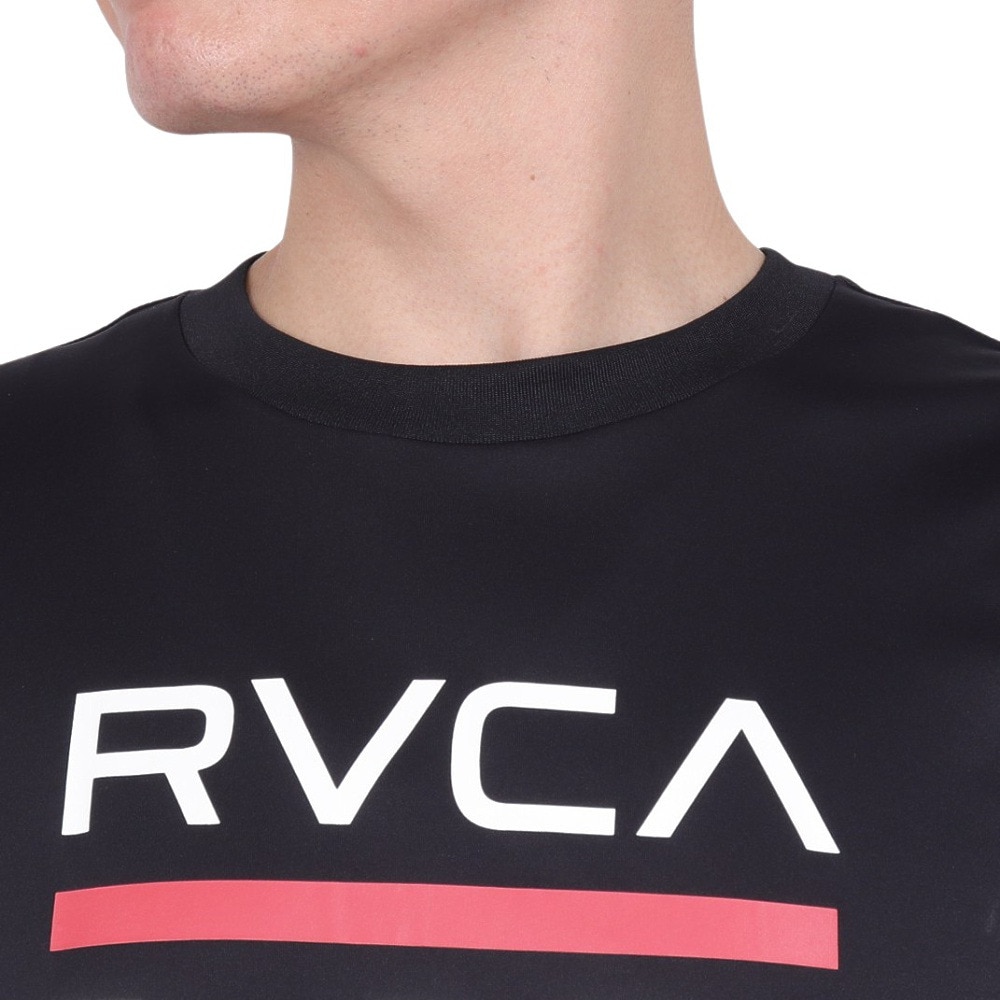ルーカ（RVCA）（メンズ）ラッシュガード 半袖 Tシャツ 吸汗速乾 UVカット UPF50+ 紫外線対策 アウトドア スポーツ ISLAND RADIO ST BD041815 BLK