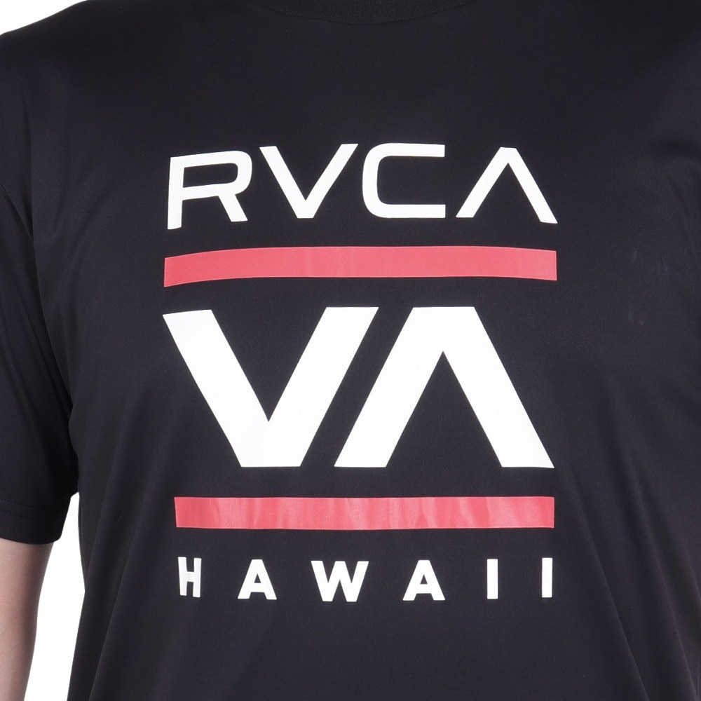 ルーカ（RVCA）（メンズ）ラッシュガード 半袖 Tシャツ 吸汗速乾 UVカット UPF50+ 紫外線対策 アウトドア スポーツ ISLAND RADIO ST BD041815 BLK