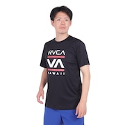 ルーカ（RVCA）（メンズ）ラッシュガード 半袖 Tシャツ 吸汗速乾 UVカット UPF50+ 紫外線対策 アウトドア スポーツ ISLAND RADIO ST BD041815 BLK