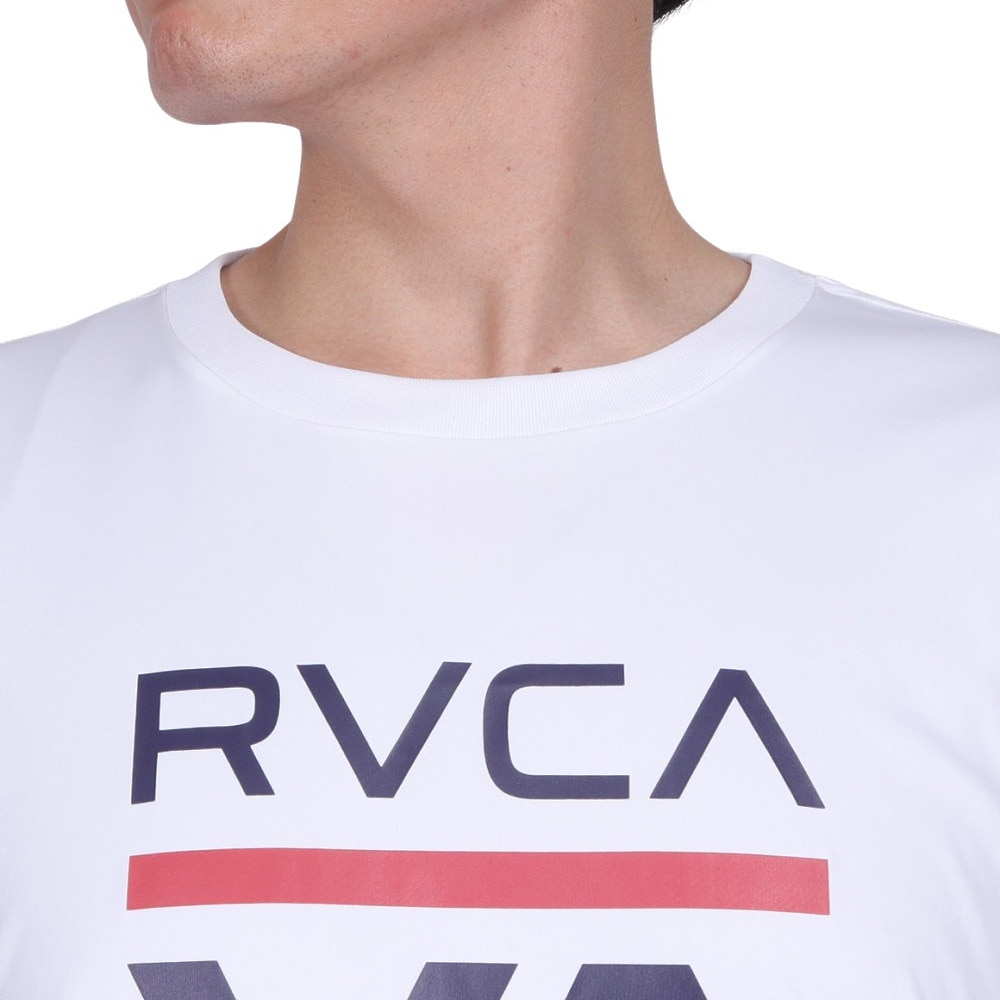 ルーカ（RVCA）（メンズ）ラッシュガード 半袖 Tシャツ 吸汗速乾 UVカット UPF50+ 紫外線対策 アウトドア スポーツ ISLAND RADIO ST BD041815 WHT