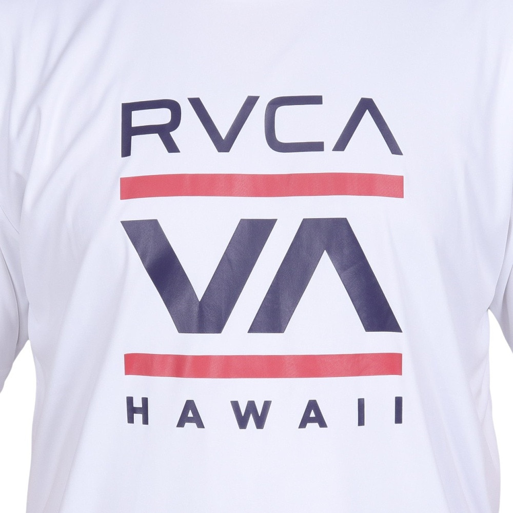 ルーカ（RVCA）（メンズ）ラッシュガード 半袖 Tシャツ 吸汗速乾 UVカット UPF50+ 紫外線対策 アウトドア スポーツ ISLAND RADIO ST BD041815 WHT