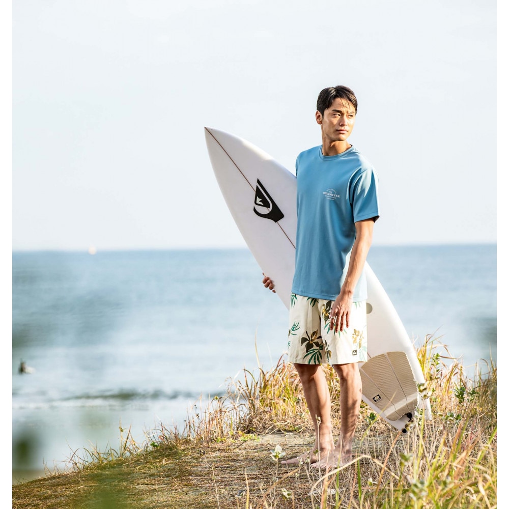 クイックシルバー（Quiksilver）（メンズ）ラッシュガード 半袖 Tシャツ UVカット TRADE SMITH SS 24SP QLY241003 BLU