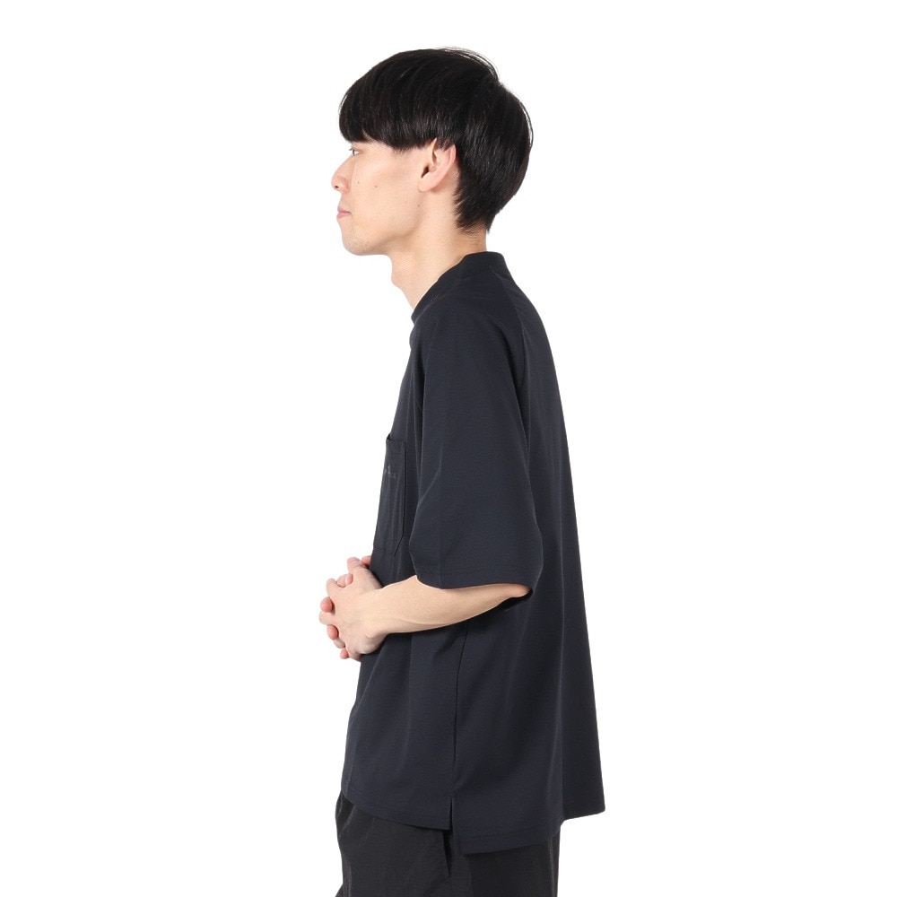 アクア（AQA）（メンズ）ラッシュガード 半袖 遮熱ラッシュ Tシャツ Lサイズ KW-4658 BK L