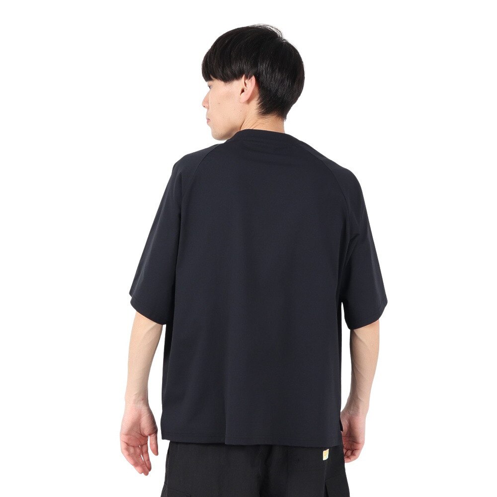 アクア（AQA）（メンズ）ラッシュガード 半袖 遮熱ラッシュ Tシャツ Lサイズ KW-4658 BK L