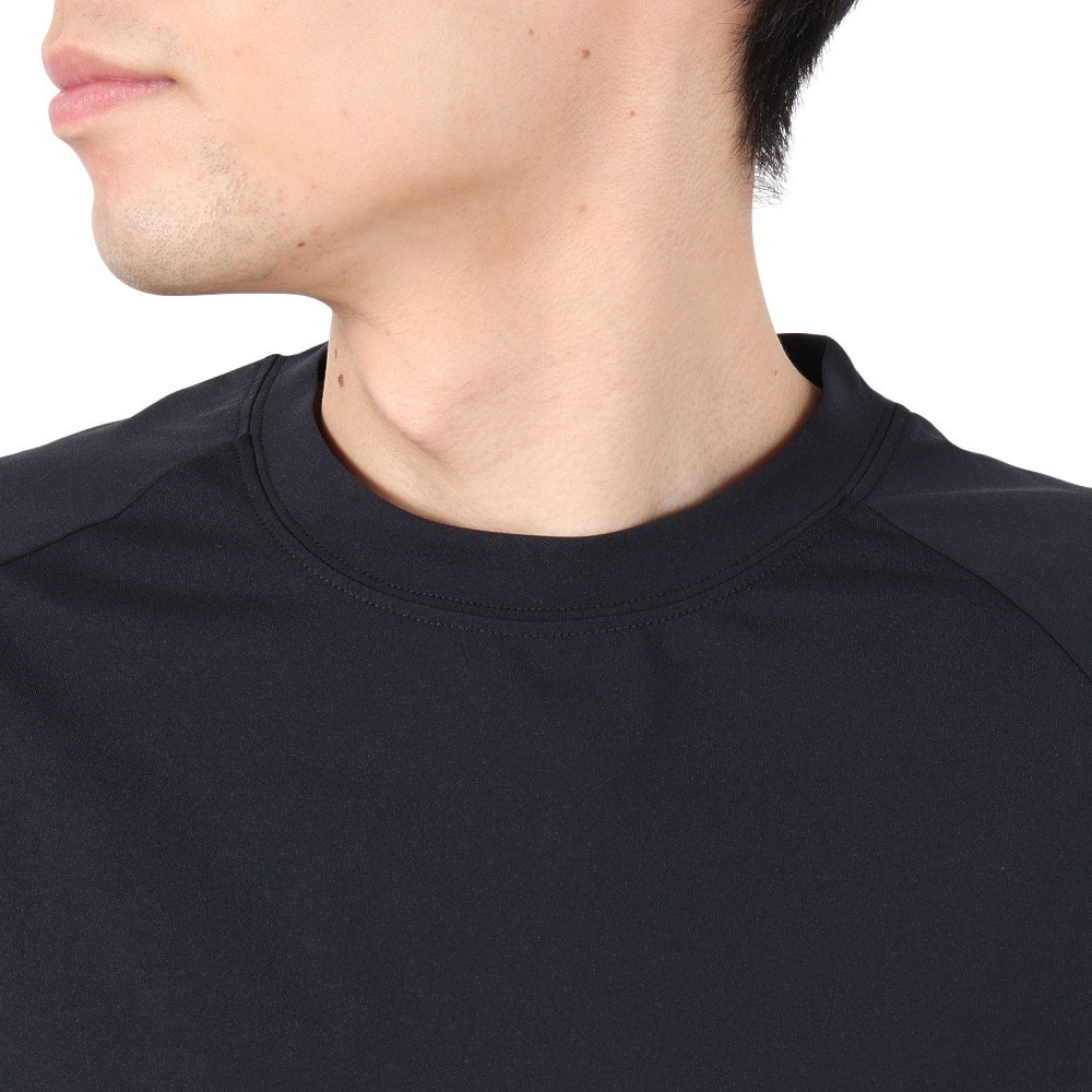 アクア（AQA）（メンズ）ラッシュガード 半袖 遮熱ラッシュ Tシャツ Lサイズ KW-4658 BK L