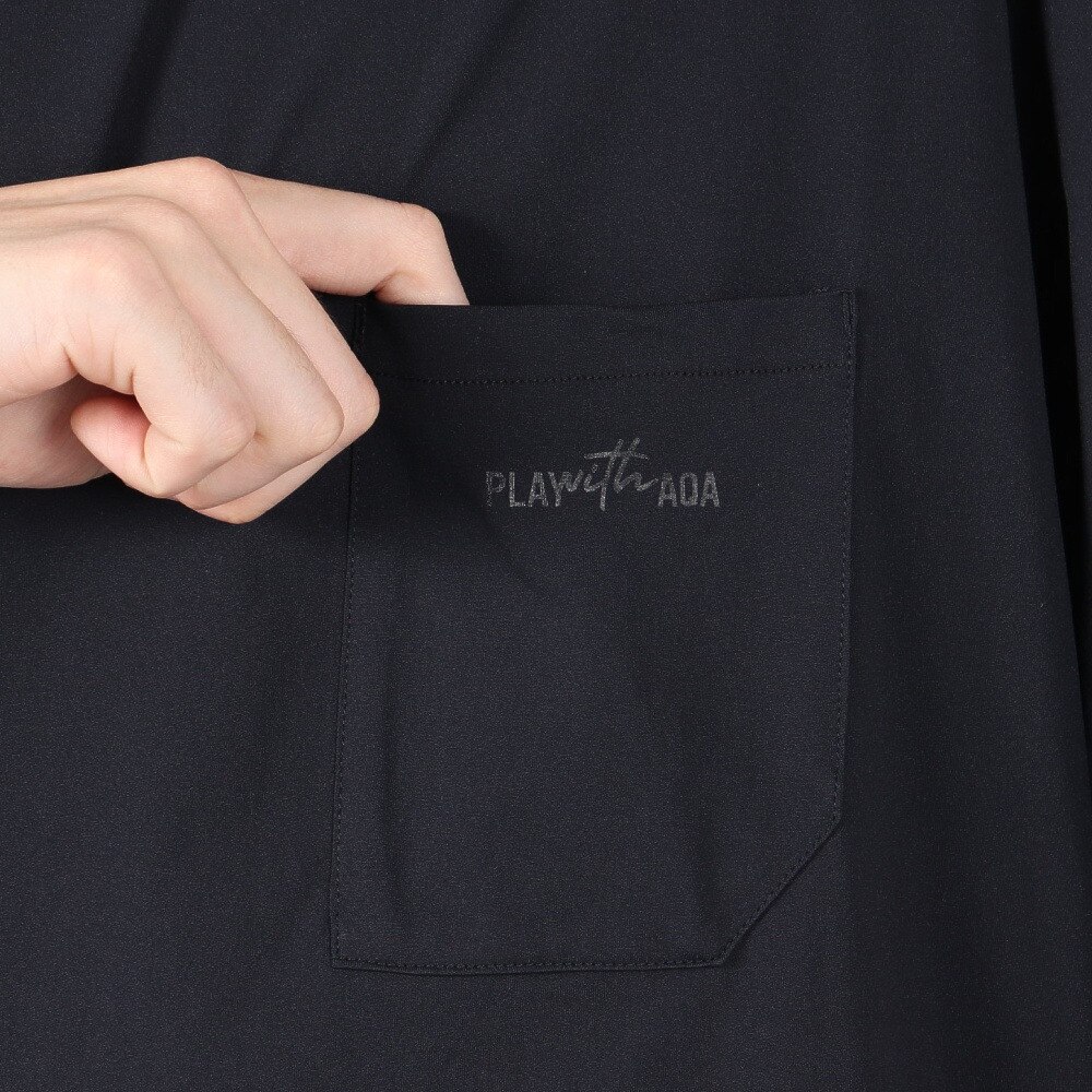 アクア（AQA）（メンズ）ラッシュガード 半袖 遮熱ラッシュ Tシャツ LLサイズ KW-4658 BK LL