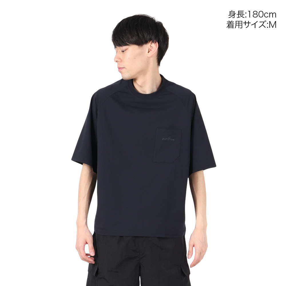 アクア（AQA）（メンズ）ラッシュガード 半袖 遮熱ラッシュ Tシャツ Mサイズ KW-4658 BK M