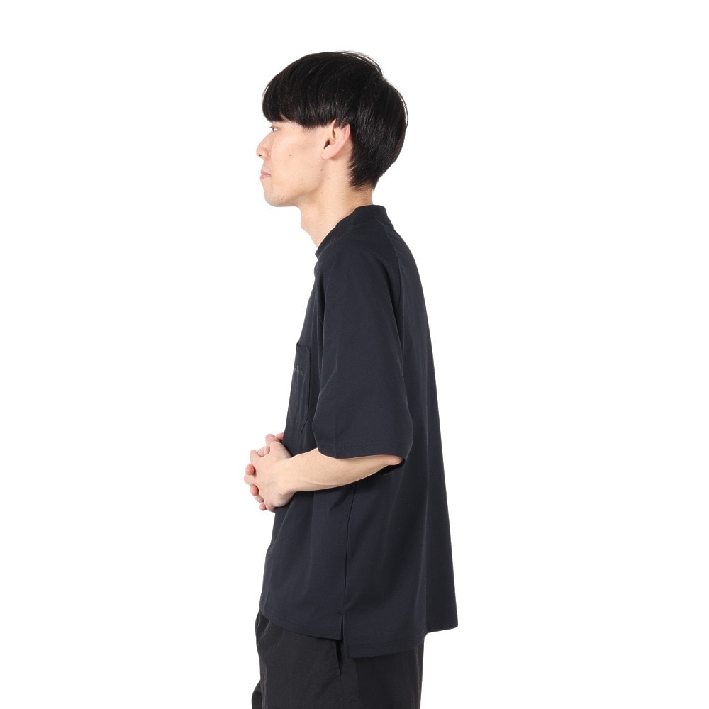 アクア（AQA）（メンズ）ラッシュガード 半袖 遮熱ラッシュ Tシャツ Mサイズ KW-4658 BK M