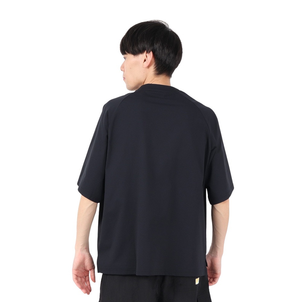 アクア（AQA）（メンズ）ラッシュガード 半袖 遮熱ラッシュ Tシャツ Mサイズ KW-4658 BK M