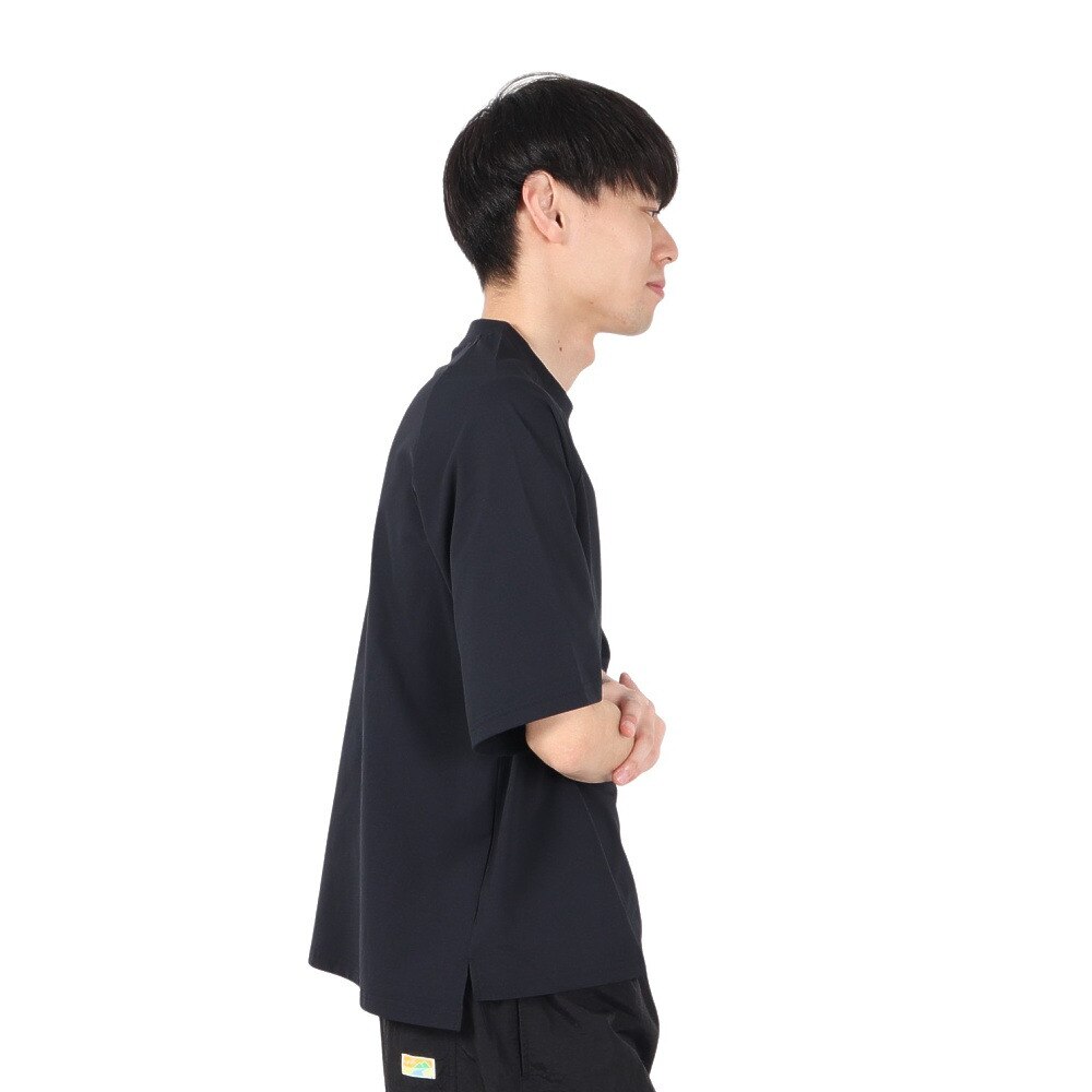 アクア（AQA）（メンズ）ラッシュガード 半袖 遮熱ラッシュ Tシャツ Mサイズ KW-4658 BK M