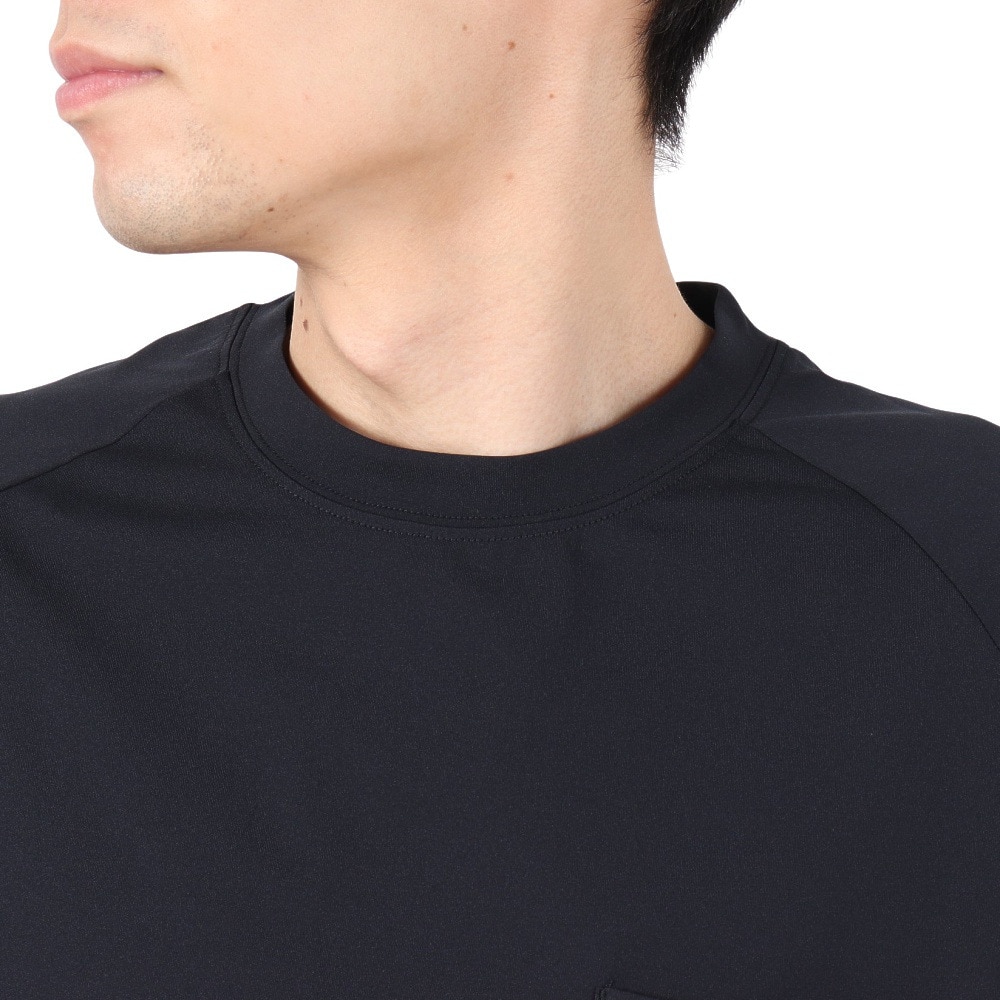 アクア（AQA）（メンズ）ラッシュガード 半袖 遮熱ラッシュ Tシャツ Mサイズ KW-4658 BK M