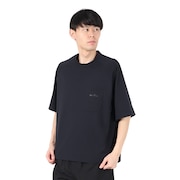 (メンズ)ラッシュガード 半袖 遮熱ラッシュ Tシャツ Mサイズ KW-4658 BK M