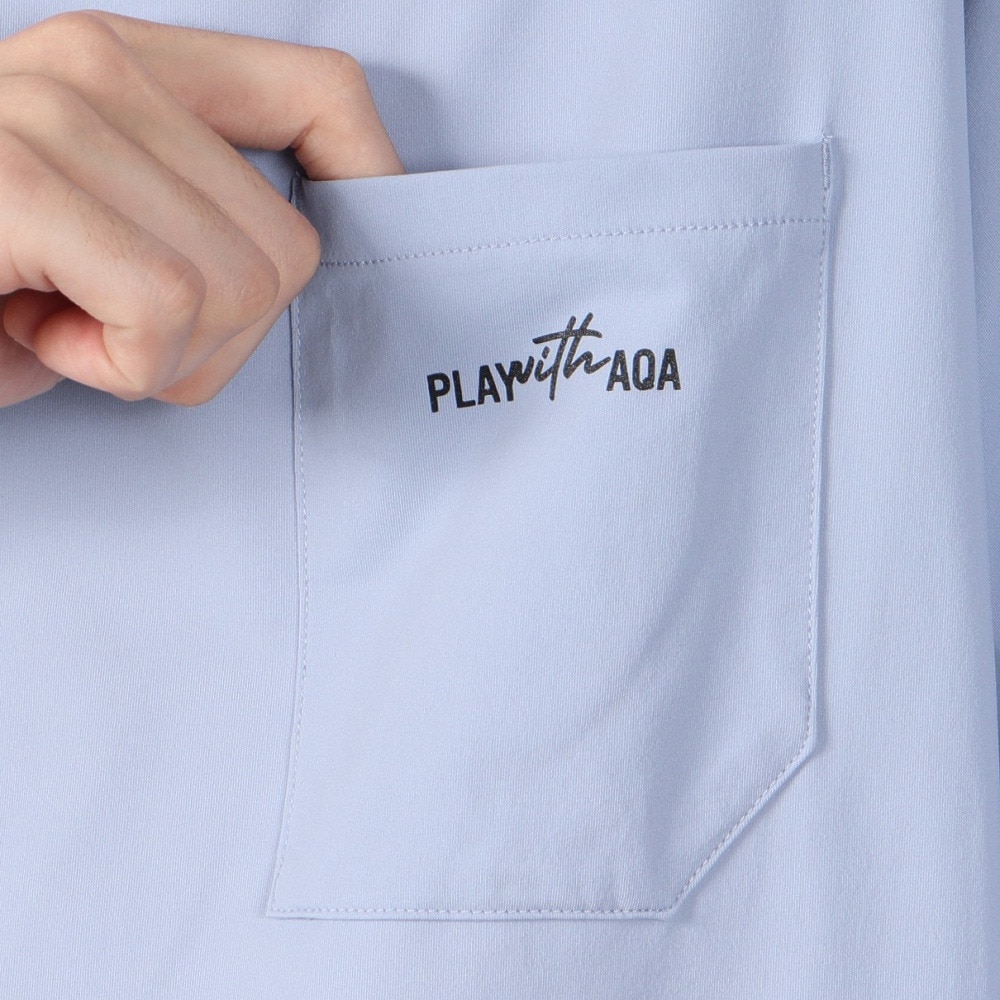 アクア（AQA）（メンズ）ラッシュガード 半袖 遮熱ラッシュ Tシャツ Lサイズ KW-4658 BU L