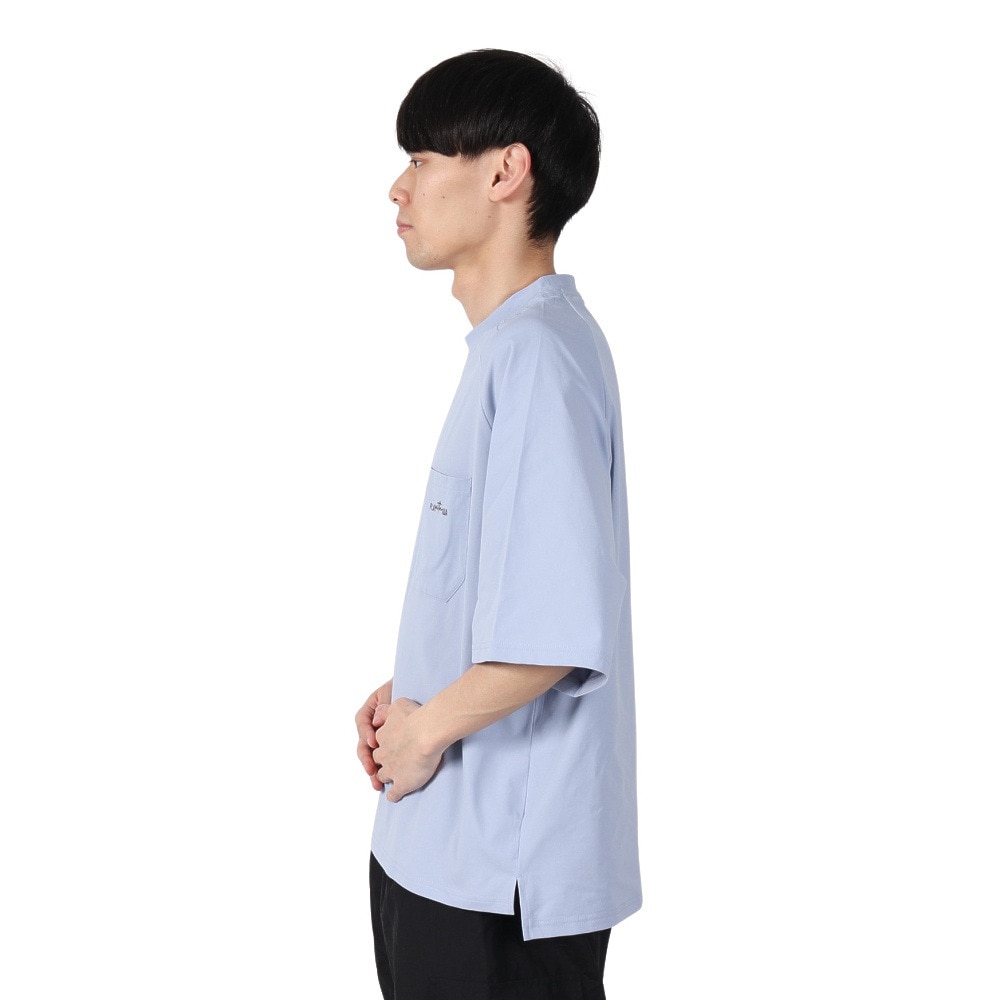 アクア（AQA）（メンズ）ラッシュガード 半袖 遮熱ラッシュ Tシャツ Mサイズ KW-4658 BU M