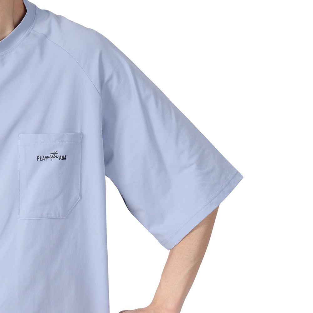 アクア（AQA）（メンズ）ラッシュガード 半袖 遮熱ラッシュ Tシャツ Mサイズ KW-4658 BU M