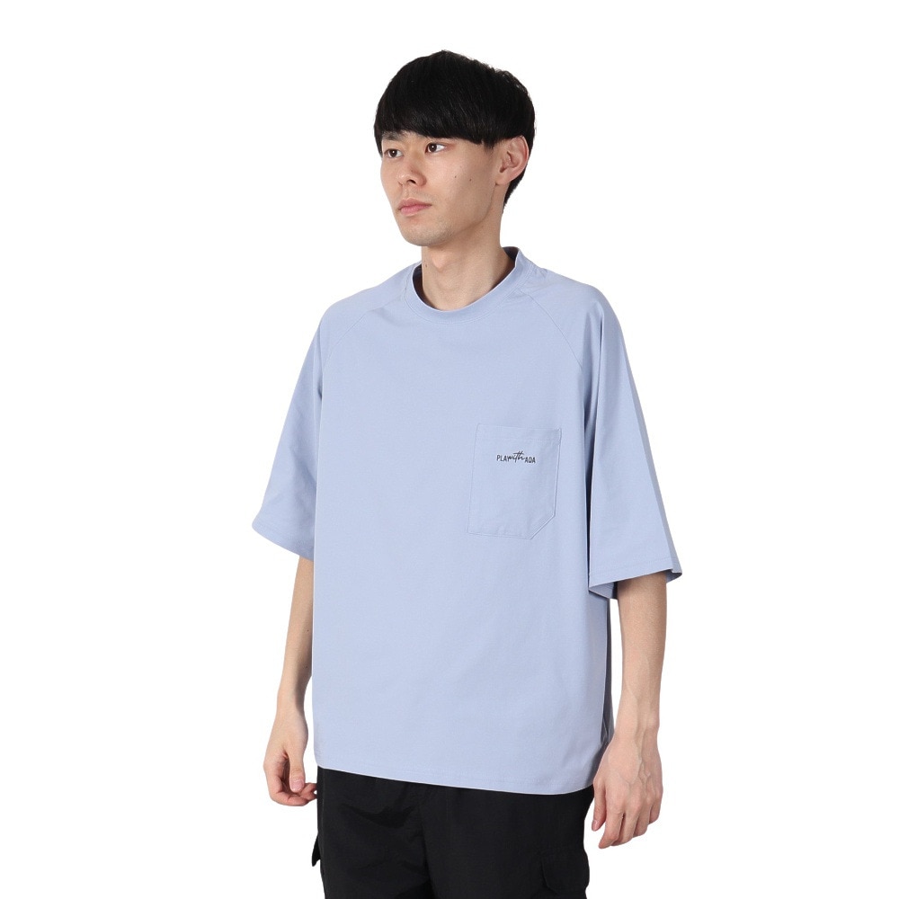アクア（AQA）（メンズ）ラッシュガード 半袖 遮熱ラッシュ Tシャツ Mサイズ KW-4658 BU M