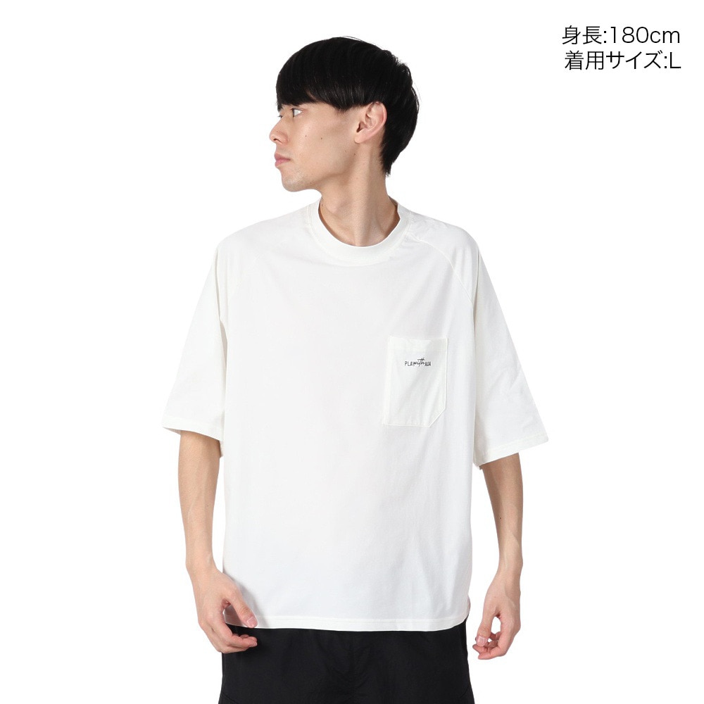 アクア（AQA）（メンズ）ラッシュガード 半袖 遮熱ラッシュ Tシャツ Lサイズ KW-4658 OF L