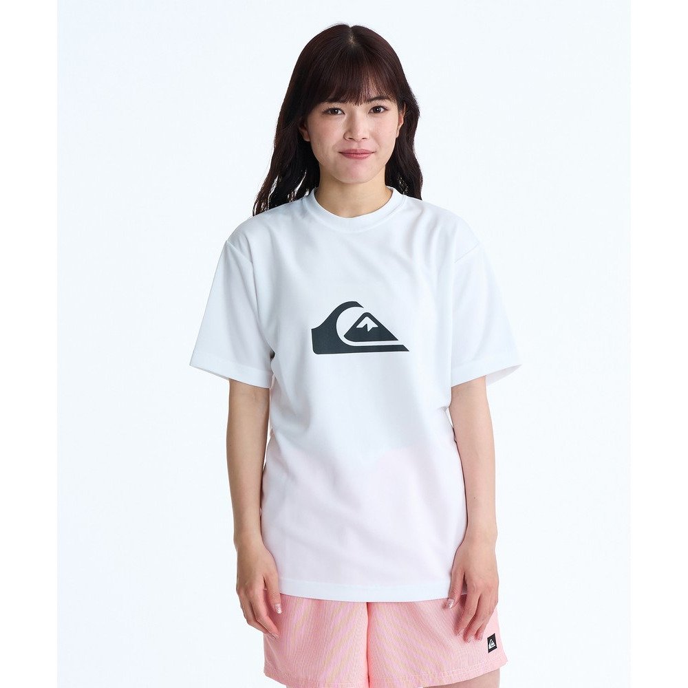 クイックシルバー（Quiksilver）（メンズ、レディース）COMP LOGO 半袖 ラッシュガード サーフTシャツ 速乾 26SPQLY261017WHT