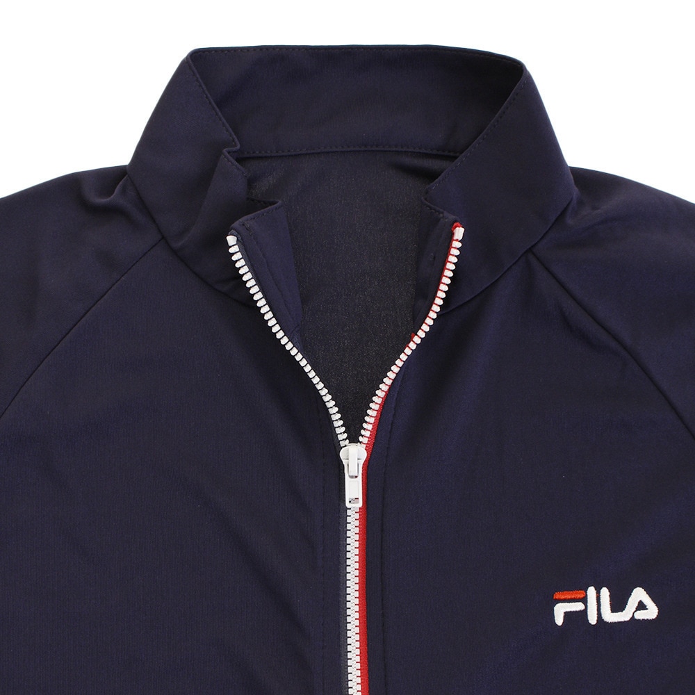 フィラ（FILA）（メンズ）ラッシュガード 配色スタンド フロントジップ 長袖 426-288-NV ネイビー 水陸両用 UVカット 紫外線対策 