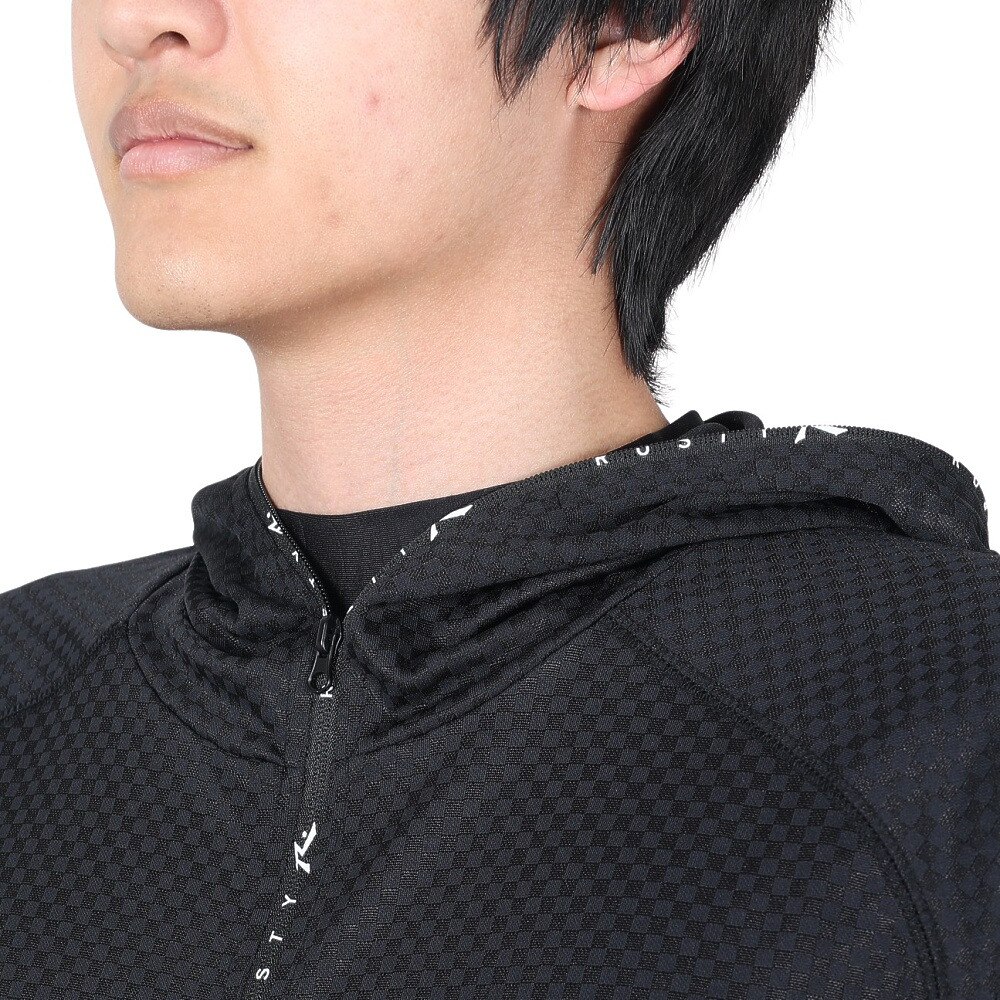 らすてぃ（メンズ）ラッシュガード ワンポイント フルジップラッシュ 919460BLK 長袖