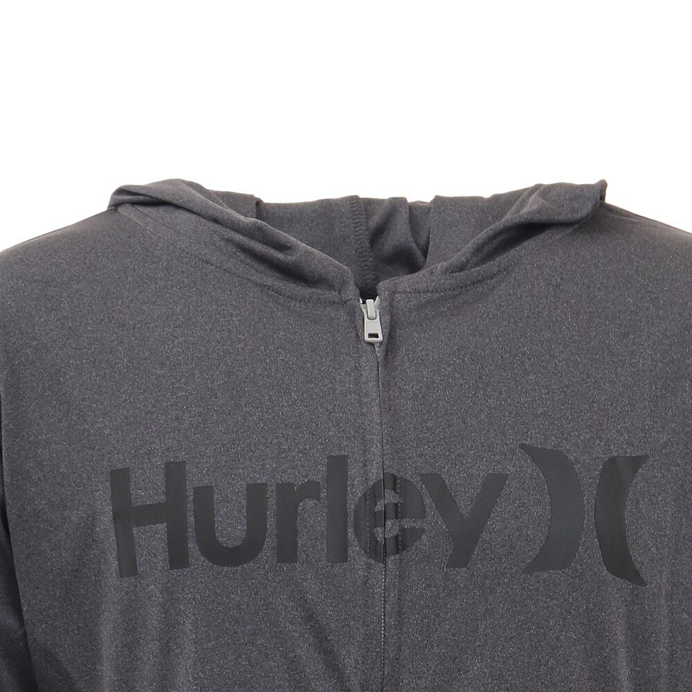 ハーレー（HURLEY）（メンズ）ラッシュガード 長袖 パーカー ジップ ONE AND ONLY MRG2100001-BKHT ダークグレー UVカット 水陸両用 紫外線対策 UPF50+